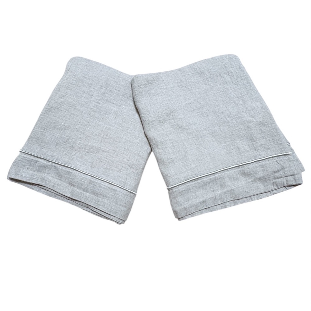 Simple & Opulence King Linen Pillowcase Shams Set of 2 Natural Flax
